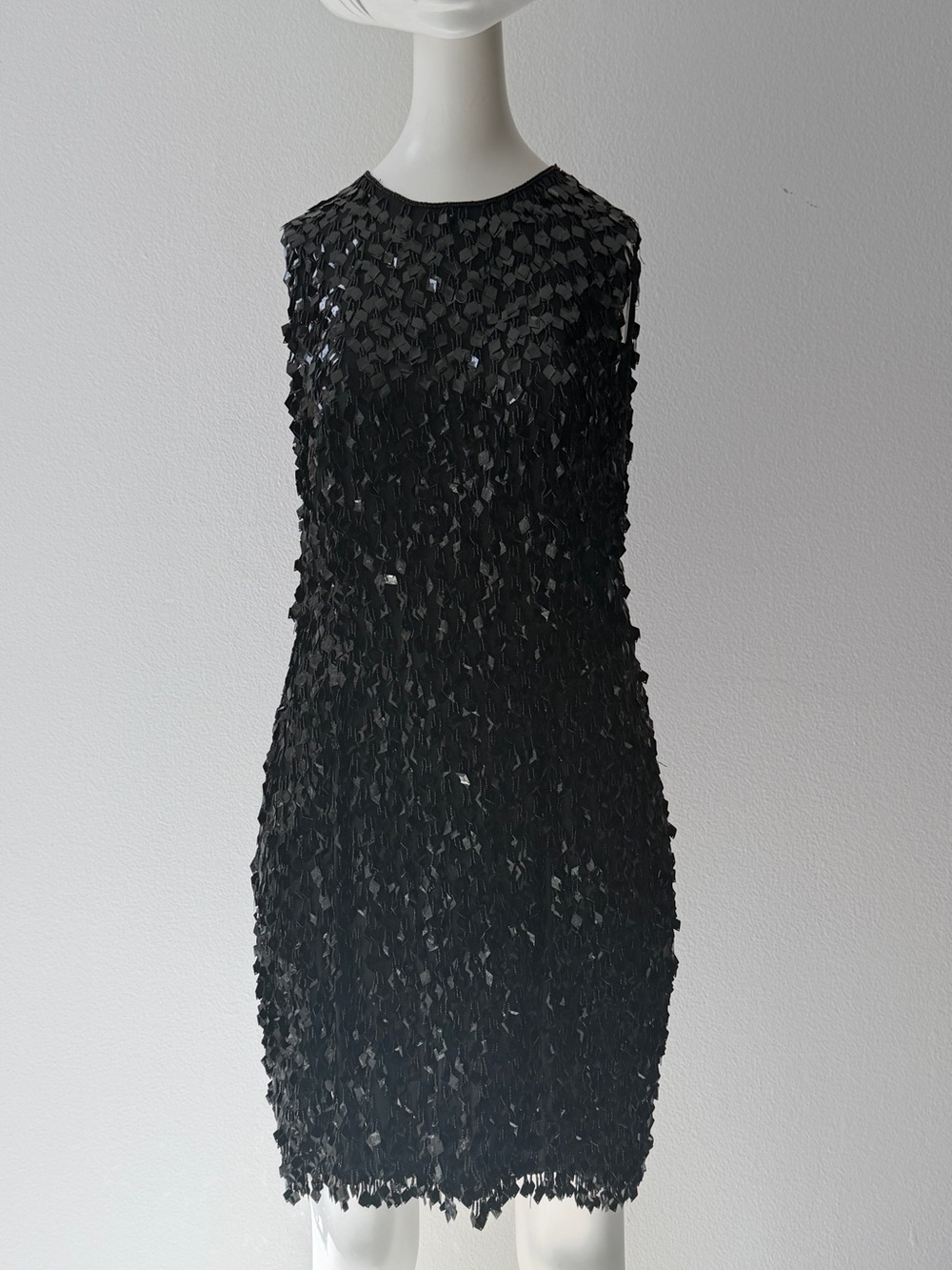 DKNY Black Sequin Sheath Dress - Elegant Sleeveless Evening Dress